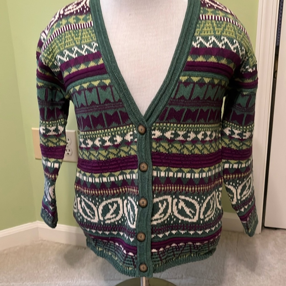 Segrets multi green/purple cardigan